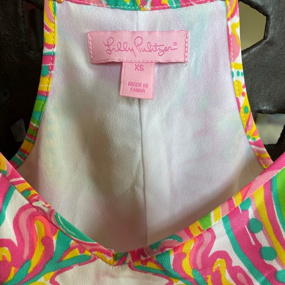 Lilly Pulitzer Dusk Silk racerback tank 💖💛💚🤍 - Picture 4 of 5